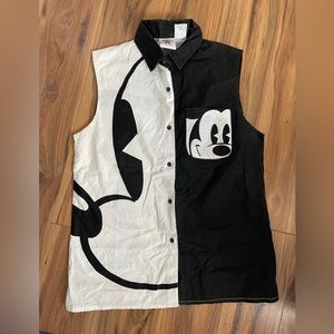 Vintage Disney Mickey Mouse sleeveless button up shirt - double sided